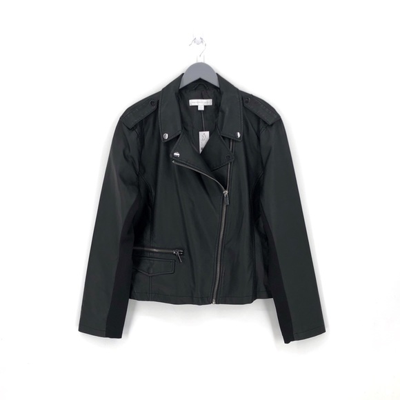 New York & Company Jackets & Blazers - New York & Co. Faux Leather Moto Jacket XXL